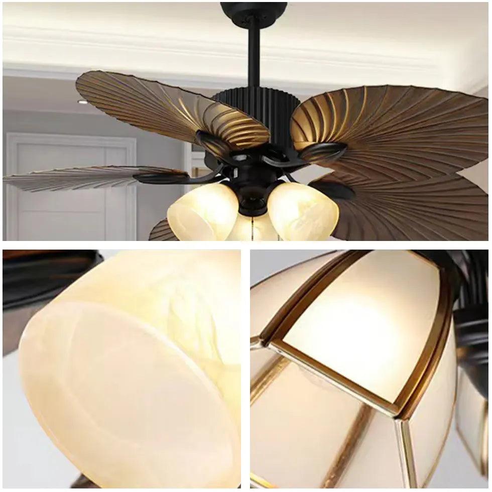 Pull Chain Vintage Design Living Room Fan Light - Clowas