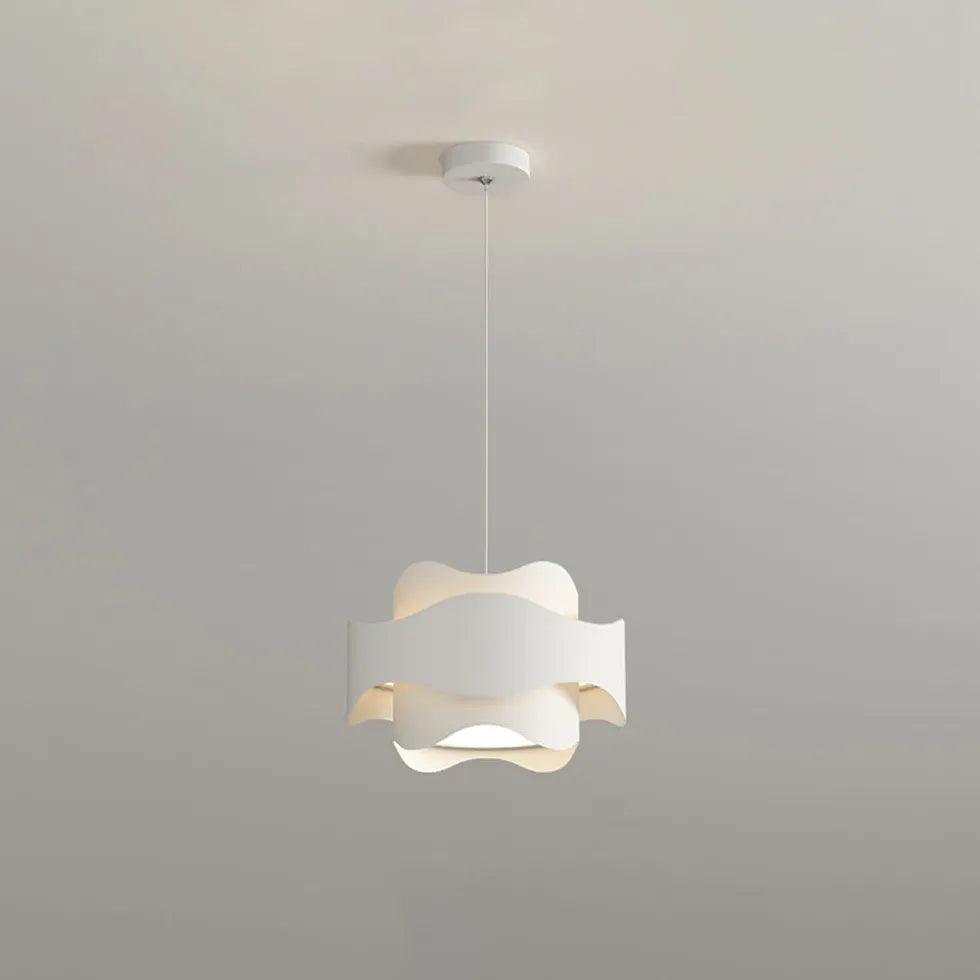 Dual-Layer Wave Design White Dining Room Pendant Light - Clowas