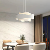Dual-Layer Wave Design White Dining Room Pendant Light - Clowas