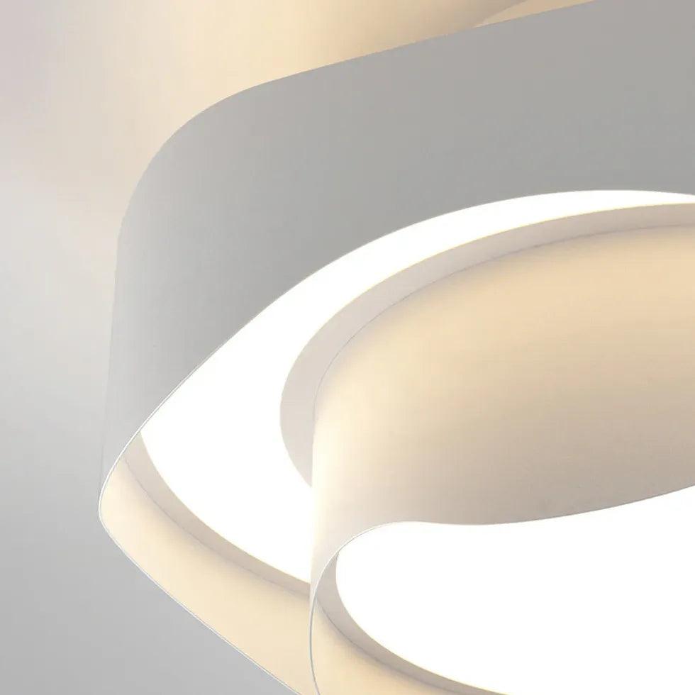 Dual-Layer Wave Design White Dining Room Pendant Light - Clowas