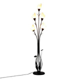 Flower-Shaped Shade Black Metal Floor Lamp - Clowas