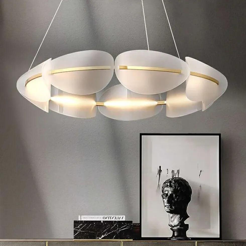 Segmented Circular Frame White LED Pendant Light - Clowas