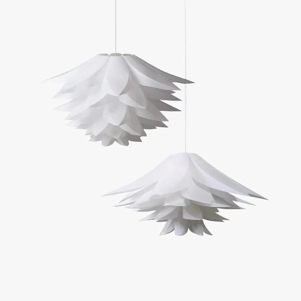 Six-Layer Lotus Lampshade White Bedroom Pendant Light - Clowas