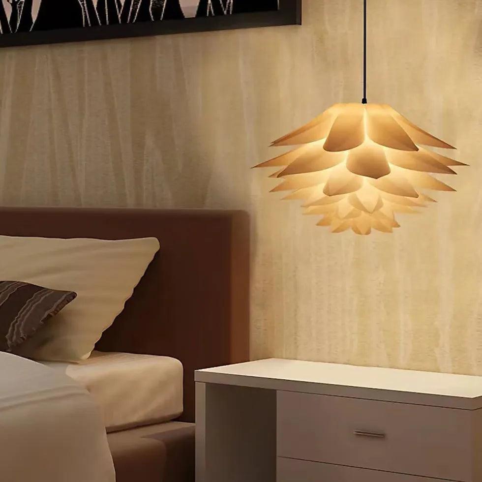 Six-Layer Lotus Lampshade White Bedroom Pendant Light - Clowas