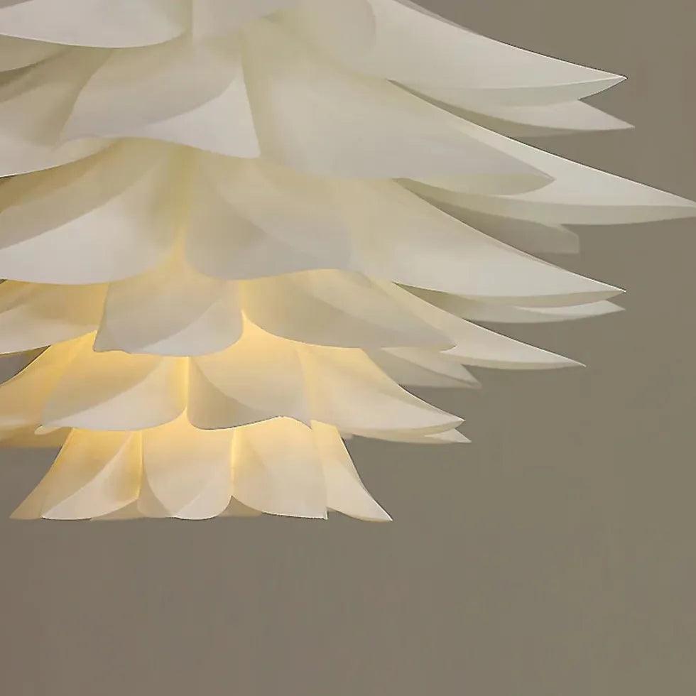 Six-Layer Lotus Lampshade White Bedroom Pendant Light - Clowas