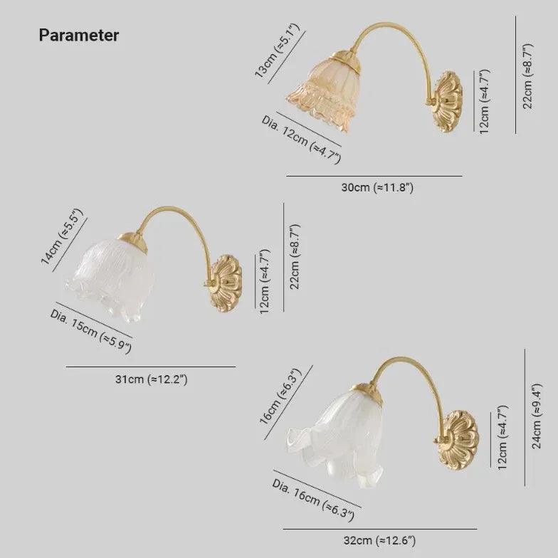 Flower Wall Light Vintage Glass - Clowas