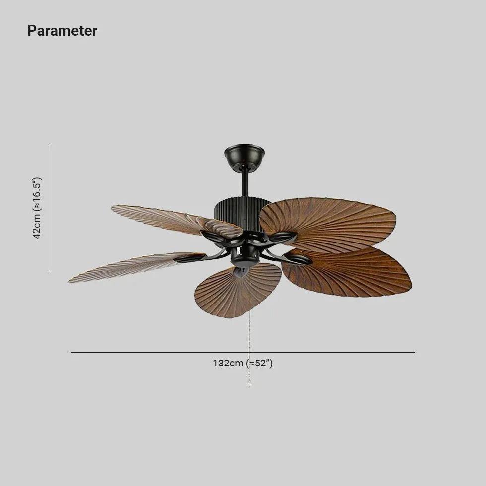Vintage Five-Leaf Plant Leaf Design Ceiling Fan - Clowas