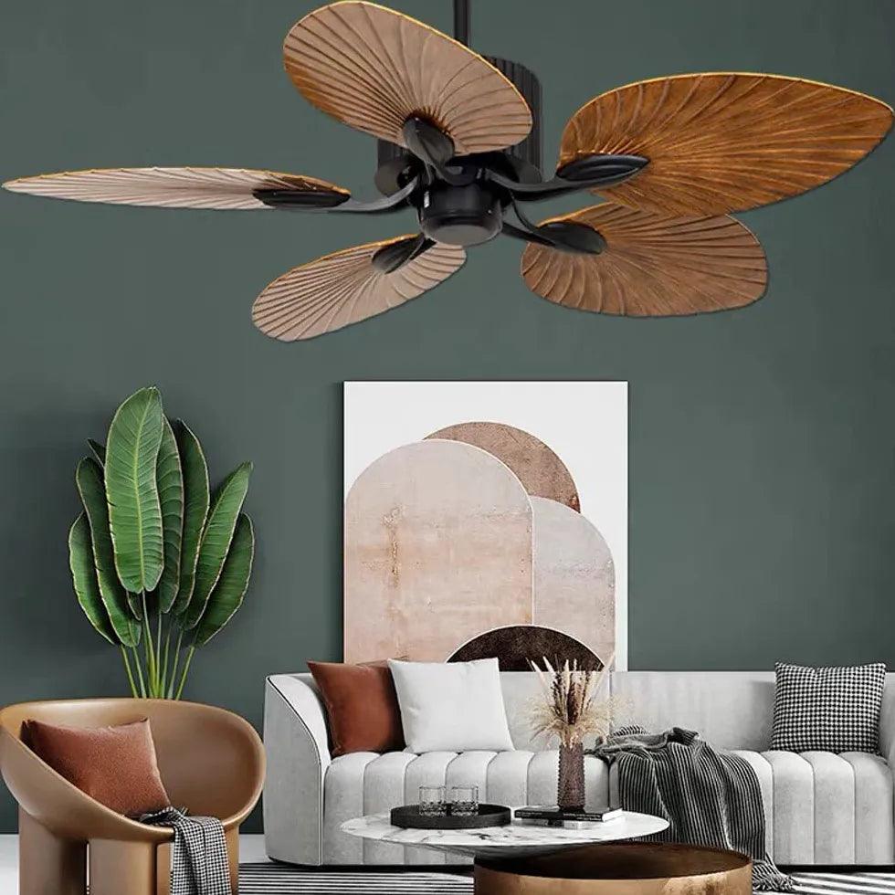 Vintage Five-Leaf Plant Leaf Design Ceiling Fan - Clowas