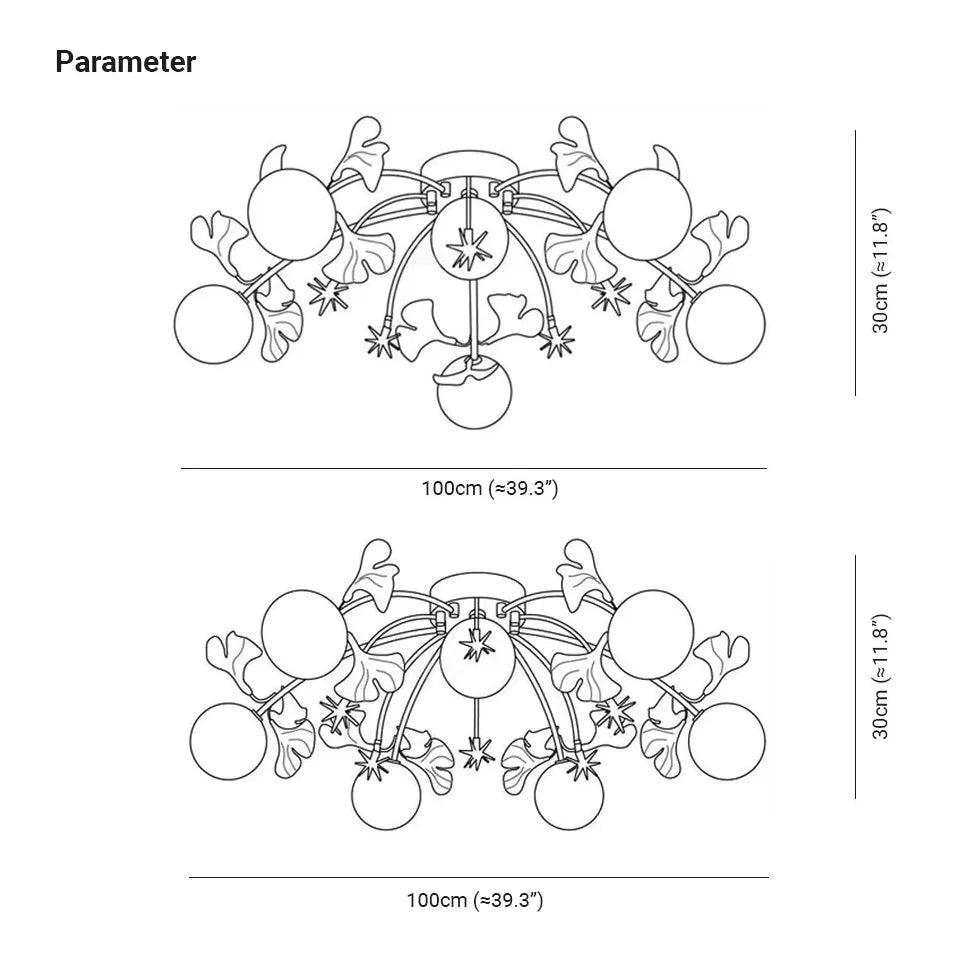 Bending Stars Bedroom Gold Flush Ceiling Lights - Clowas