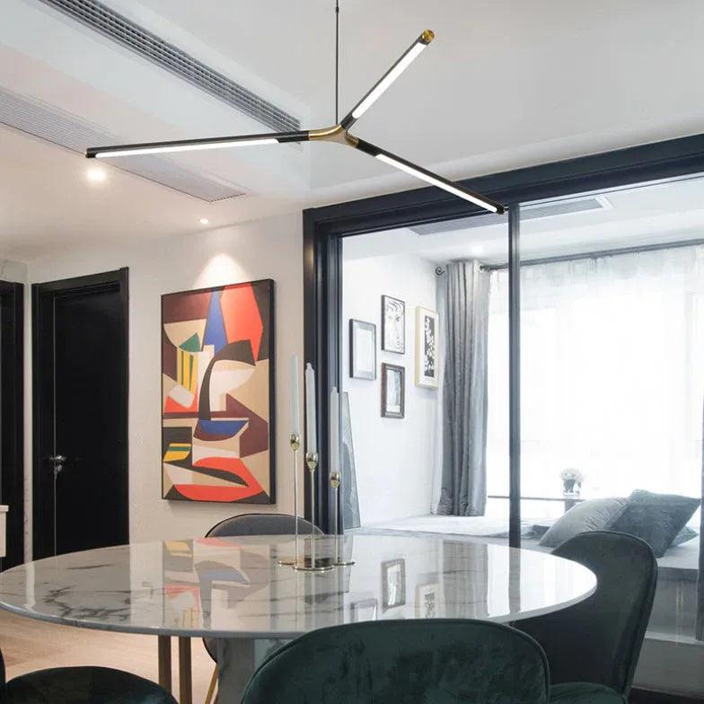 Black and gold led modern chandelier - Clowas