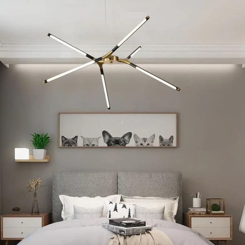 Black and gold led modern chandelier - Clowas