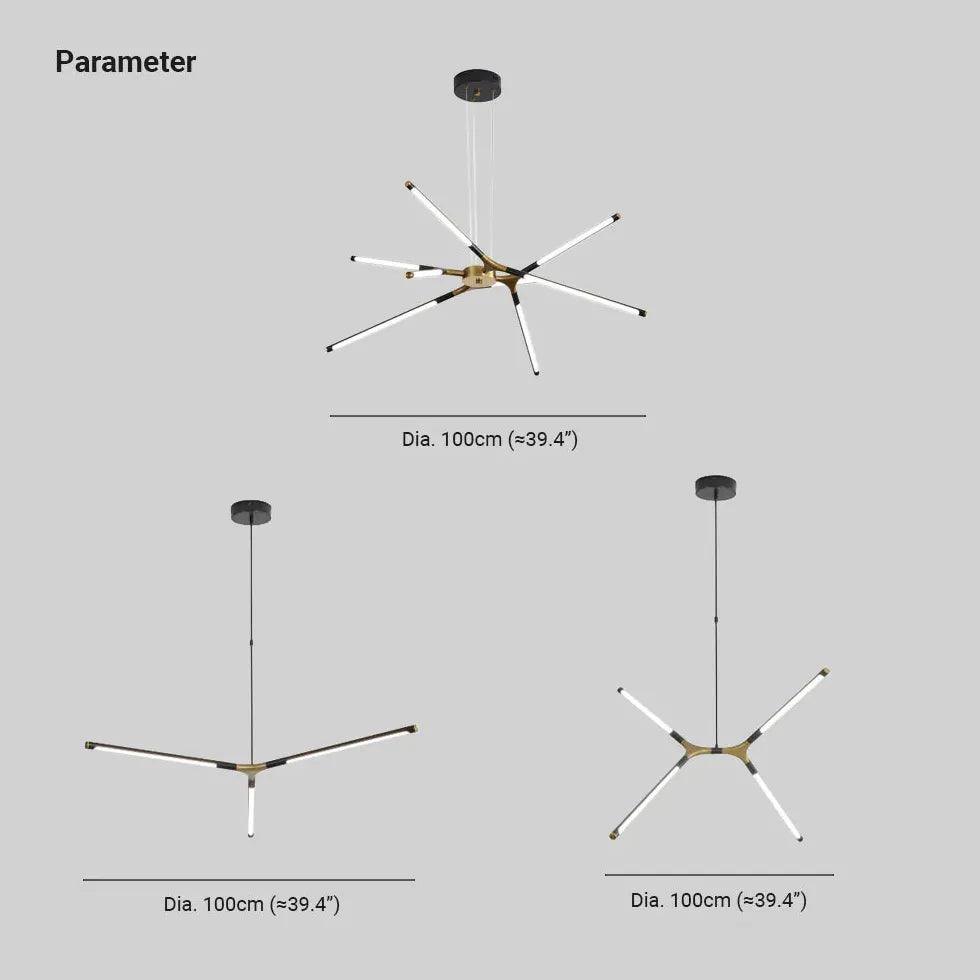 Black and gold led modern chandelier - Clowas