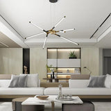 Black and gold led modern chandelier - Clowas