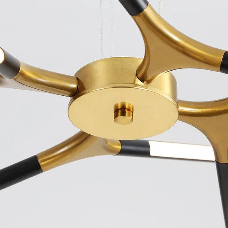 Black and gold led modern chandelier - Clowas