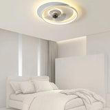 Black and White LED Modern Bedroom Fan Light - Clowas