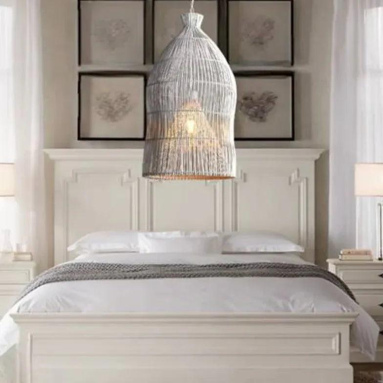 Black Bell Living Room Rattan Pendant Light - Clowas