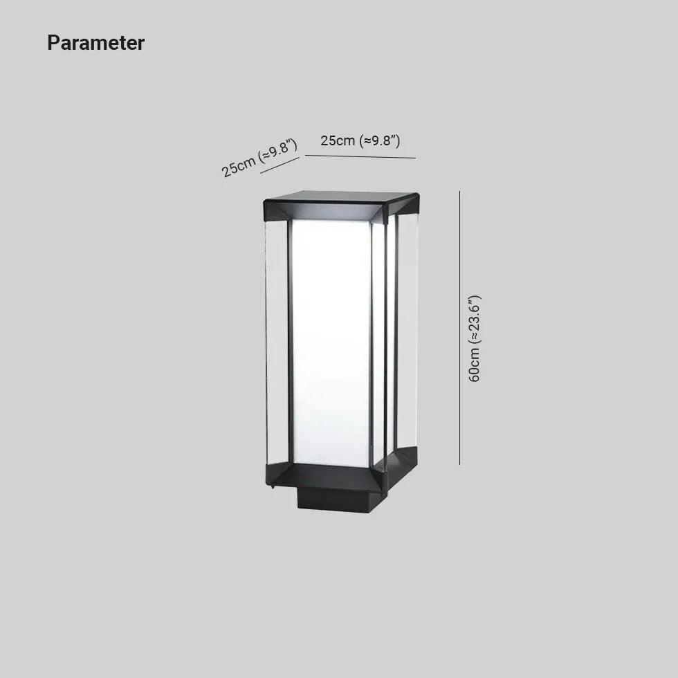 Black Cuboid Glass Led Outdoor Floor lamps - Clowas