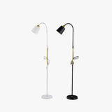 Black Curved Arm Modern Floor Lamp - Clowas