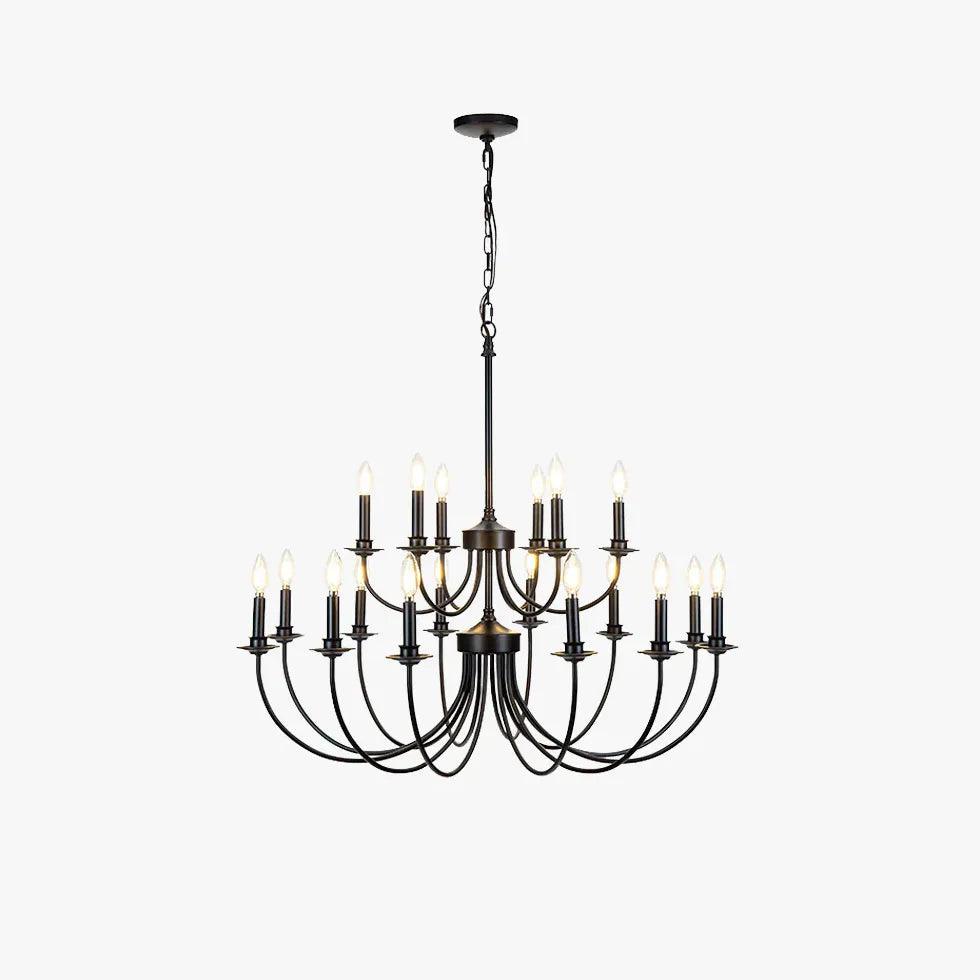 Black Curved Multi-Head Living Room Chandelier - Clowas