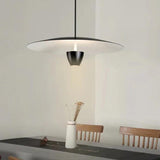 Black Disc-Shaped Modern Single-Head Pendant Light - Clowas