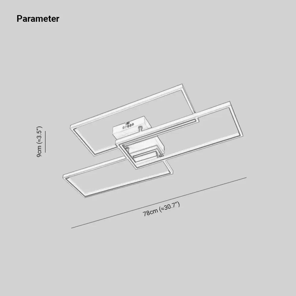 Black Geometric Frame LED Living Room Ceiling Light - Clowas