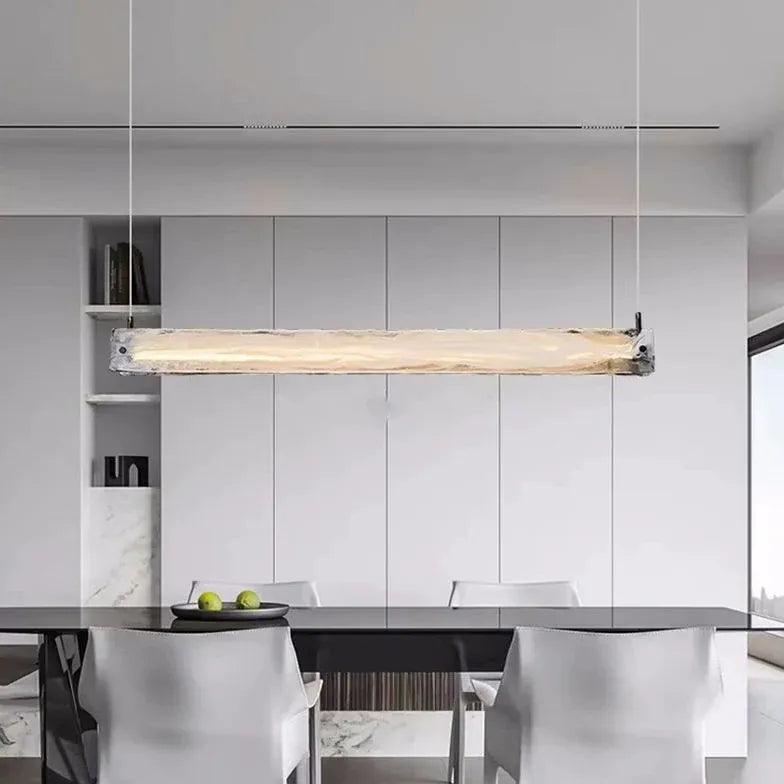 Rectangular Black LED Dining Room Pendant Light - Clowas