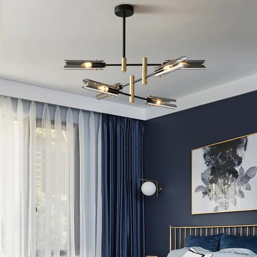 Black gold irregular design bedroom pendant light - Clowas