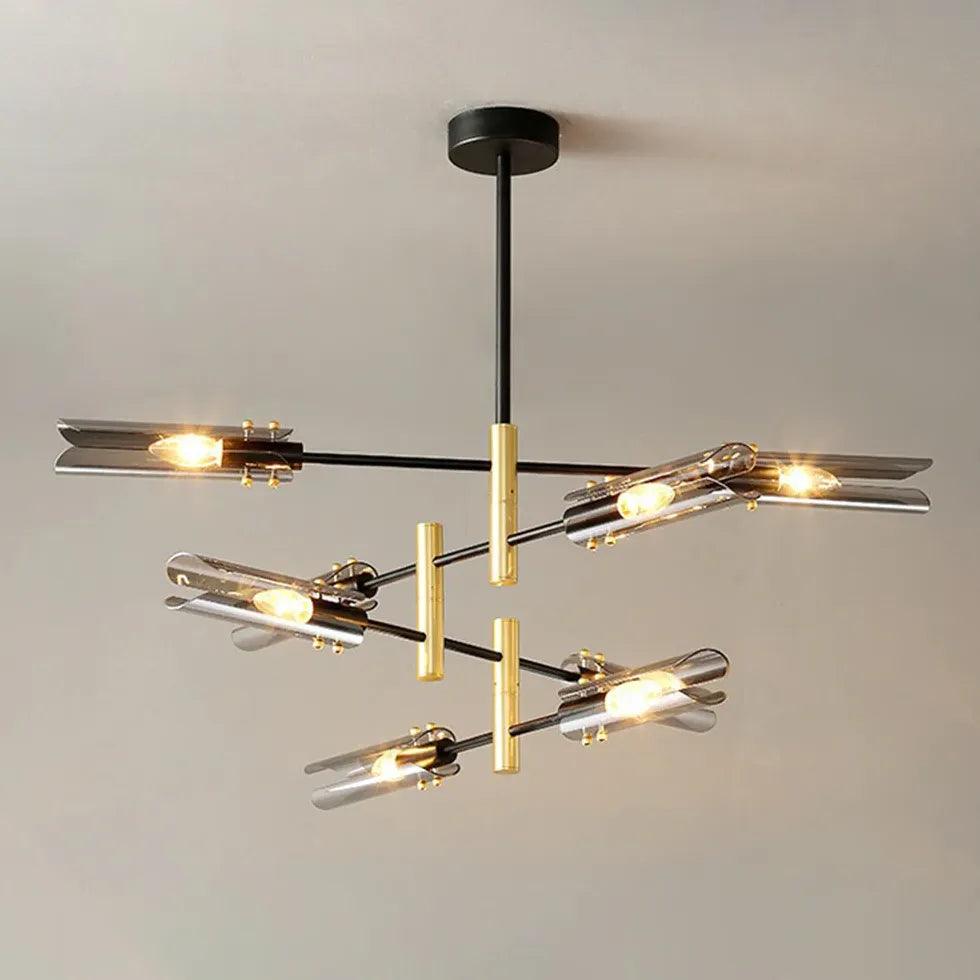 Black gold irregular design bedroom pendant light - Clowas