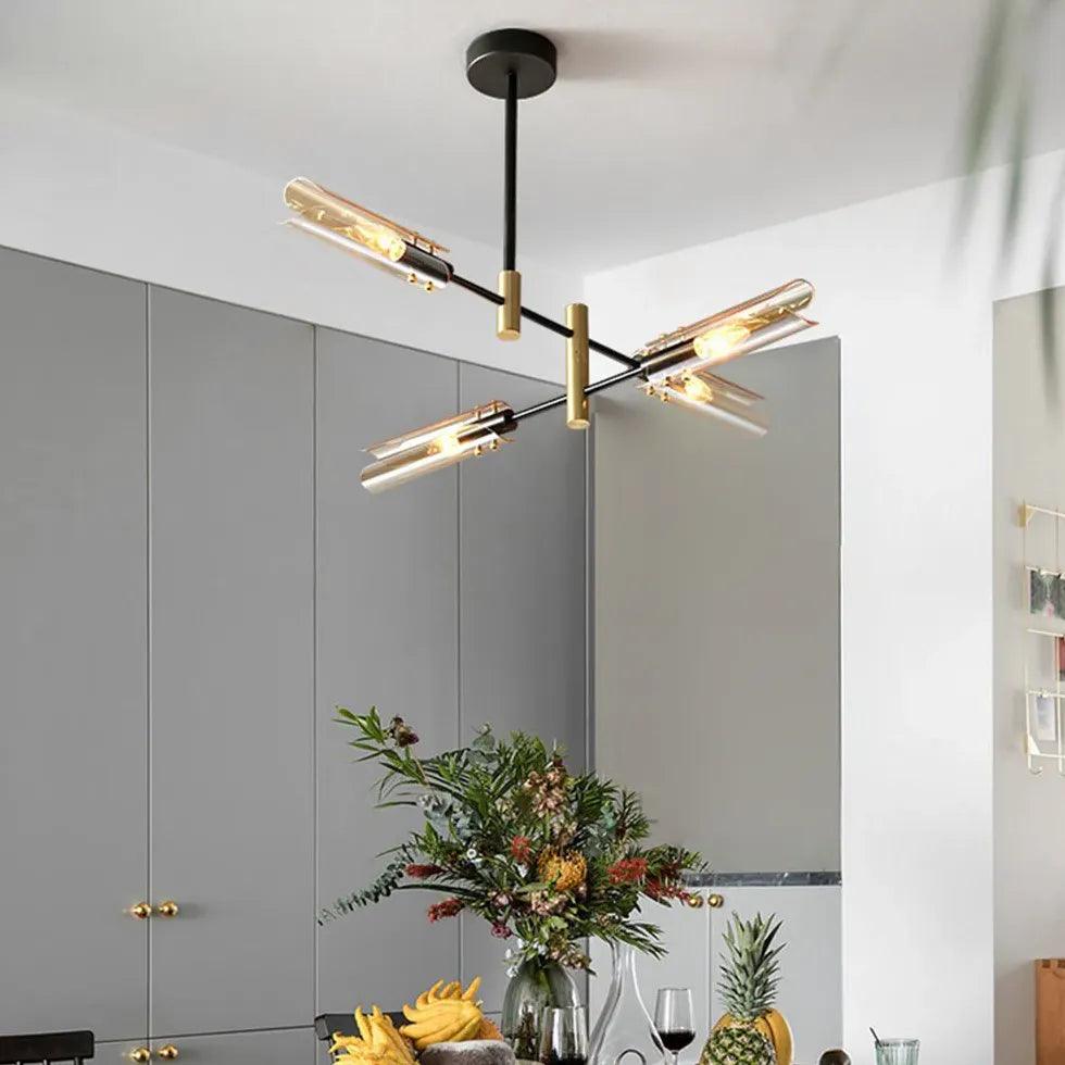 Black gold irregular design bedroom pendant light - Clowas