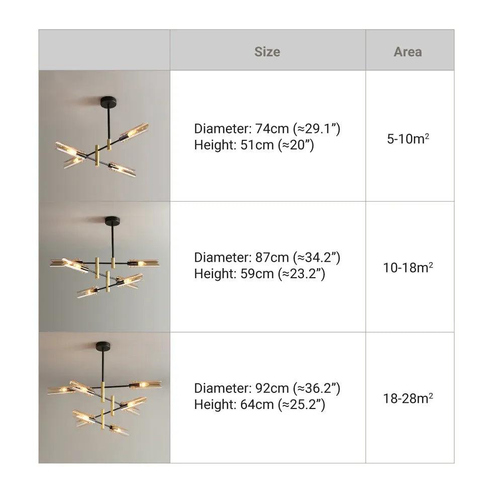 Black gold irregular design bedroom pendant light - Clowas