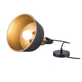 Black & Gold Single Head Industrial Pendant Light - Clowas