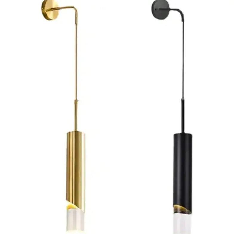 Black Hanging Cylindrical Wall Lamp - Clowas