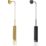 Black Hanging Cylindrical Wall Lamp - Clowas