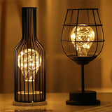Small Black LED Iron Table Lamp