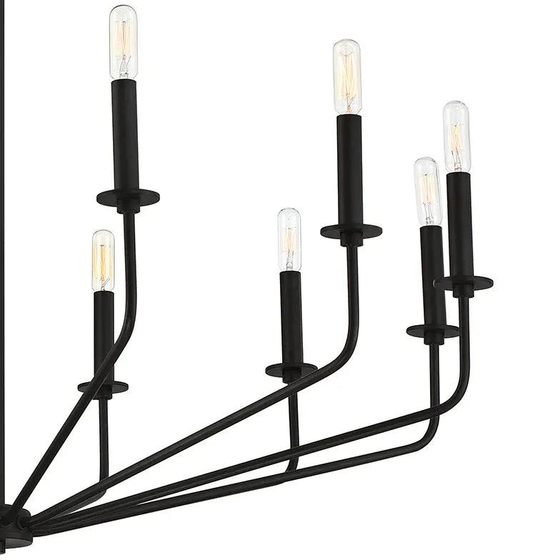 Black Metal Modern LED Chandelier - Clowas