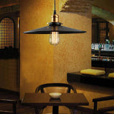 Black Metal Shade Hanging Industrial Pendant Light - Clowas