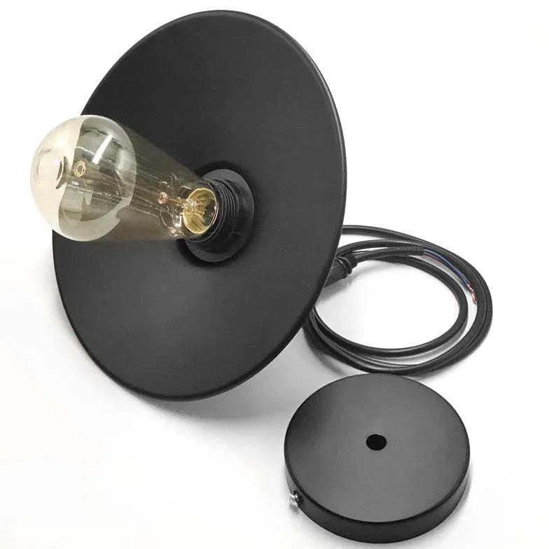 Black Metal Shade Hanging Industrial Pendant Light - Clowas