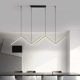 Black Modern Wavy Linear Chandelier - Clowas