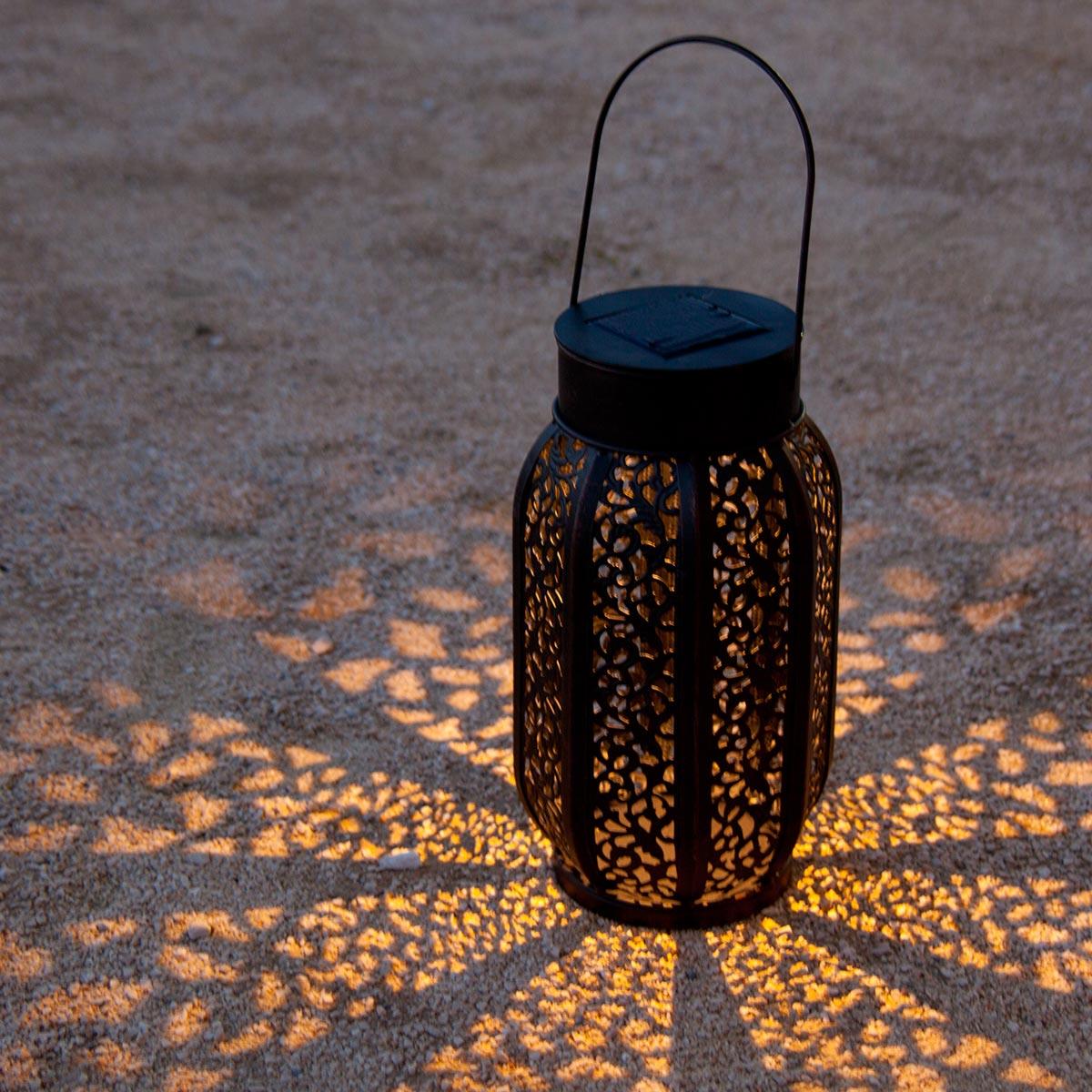 Outdoor Hollow Iron Courtyard Solar Floor Lamp