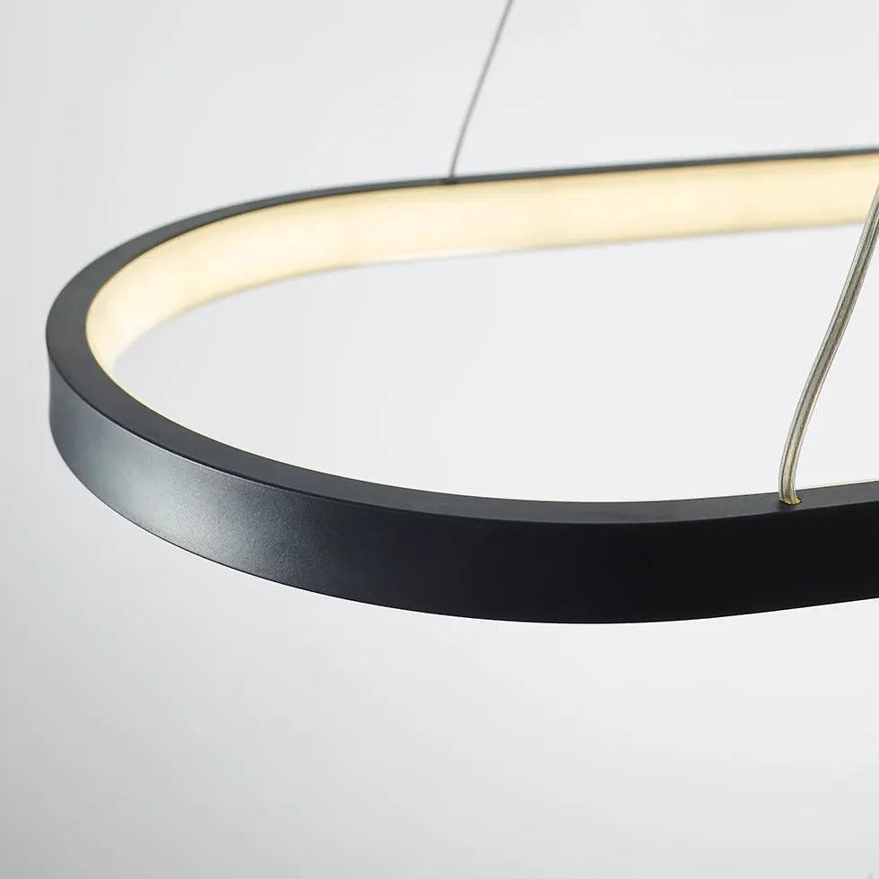 Black Oval LED Kitchen Pendant Light - Clowas