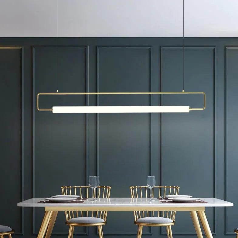 Black Rectangular Metal LED Pendant Light - Clowas