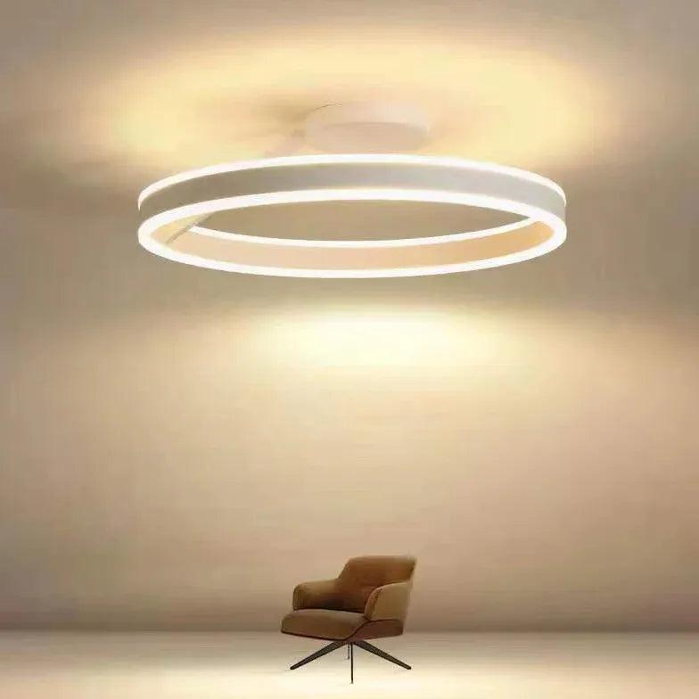 Black Round Minimalist LED Ceiling Light - Clowas