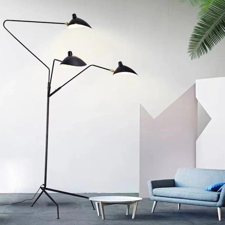 Black Slender Triangular Floor Lamp - Clowas
