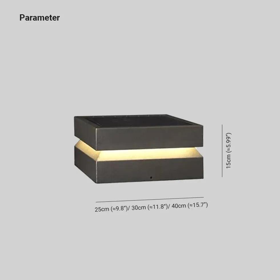 Black Solar Outdoor Column Headlight for Entrance - Clowas