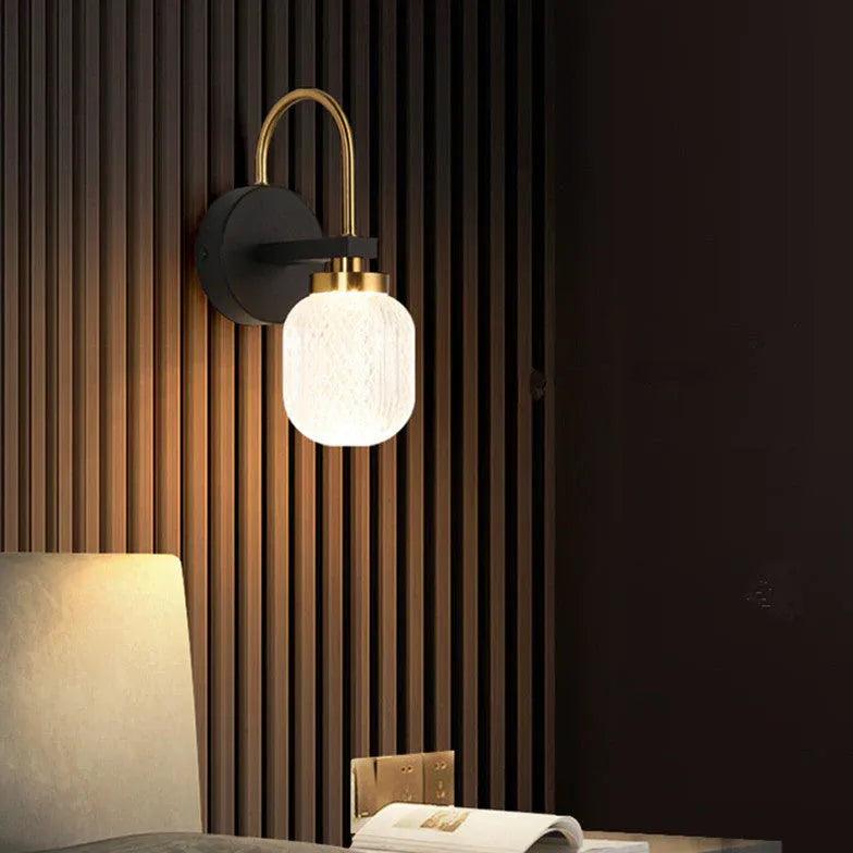 Arc Design Glass Lampshade Bedroom Wall Lights - Clowas