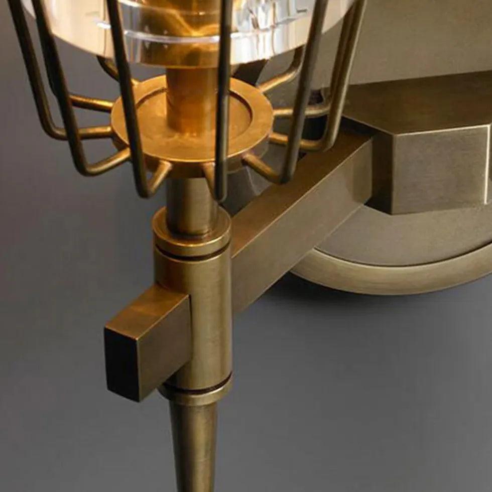 Lantern Glass Vintage Gold Wall Lights - Clowas