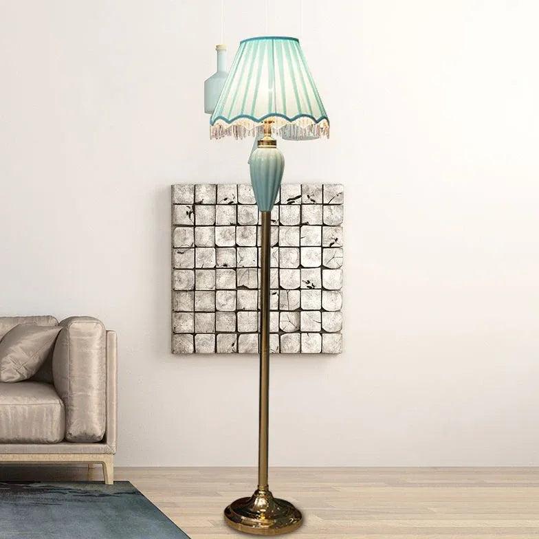 Blue Ceramic Corner Decorative Floor Lamp - Clowas