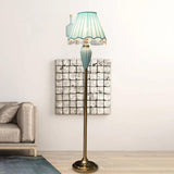 Blue Ceramic Corner Decorative Floor Lamp - Clowas