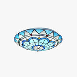 Round Coloured Glass Ceiling Light for Bedroom