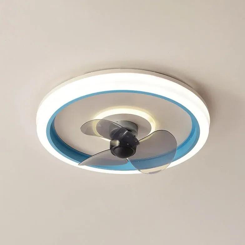 Blue Round LED Bedroom Fan Light - Clowas